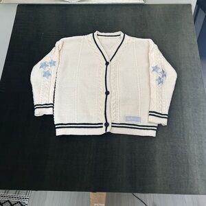 Taylor Swift Folklore Cream Cardigan with Blue Star Details